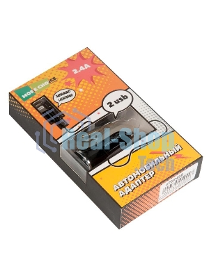 Автомобильная зарядка (от прикуривателя) 2USB 2.4A для Apple 8-pin More choice AC22i черный