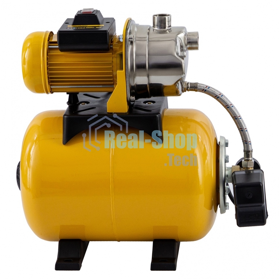 Насосная станция Denzel PS1000X, 1000 Вт, 3500 л/ч, ресивер 24 л, подъем 44 м, нержавейка