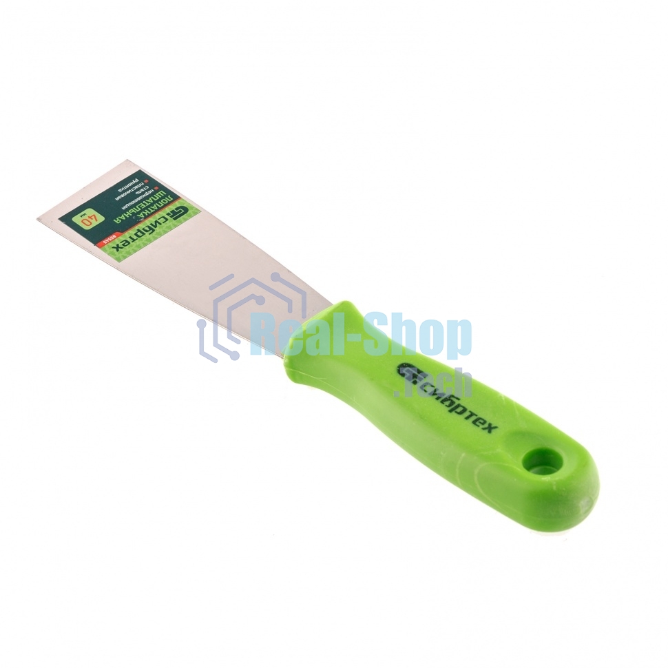 Шпательная лопатка из нержавеющей стали Сибртех, 40 мм, пластмассовая ручка