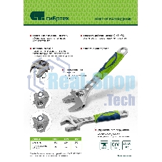 Ключ разводной Сибртех 250мм, переставная губка, 2 - х комп.рукоятка