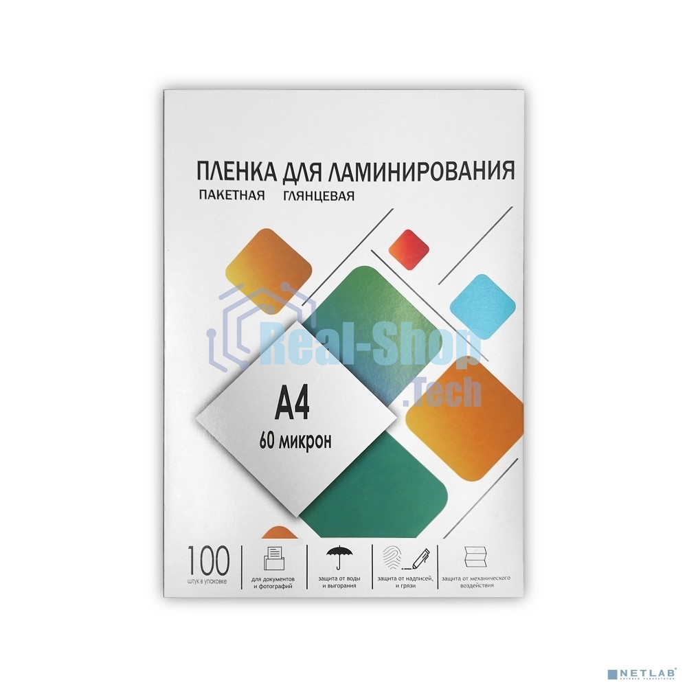 Пленка для ламинирования Heleos 60мкм A4 (100шт) глянцевая216x303мм LPA4-60