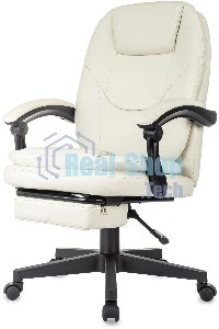 Кресло руководителя Бюрократ CH-868N-BF слоновая кость, эко.кожа, крестов. пластик, подст. для ног