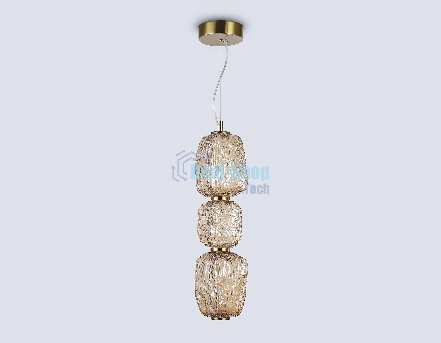 Подвесной светодиодный светильник Ambrella light LH30102 SB/TI бронза/янтарь 23W 3000K 140*140*1760