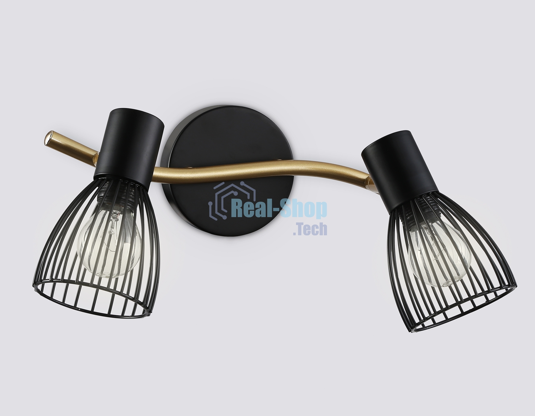 Светильник Ambrella light TR8660/2 BK/GD черный/золото E14/2 max 60W 330*100*170