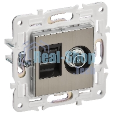 SKANDY Розетка двойная TV+RJ45 кат.5E SK-A14N никель | SK-AK20-1-K50 | IEK