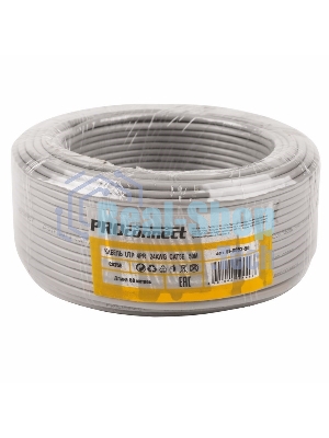 Кабель UTP PROconnect 4PR 24AWG, CU (медь), CAT5E, 100 МГц, PVC, серый, бухта 50 м