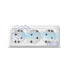 Розетка 3-м ОП Олимп с заземл. бел. UNIVersal 1161
