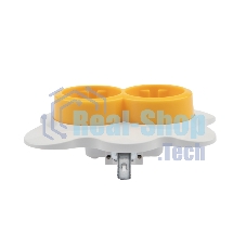 Розетка двойная Kranz HAPPY Яичница скрытой установки, с заземлением и защитными шторками, желтая/белая