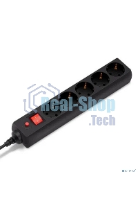 Сетевой фильтр Buro 500SH-1.8-B 1.8 м (5 розеток) черный (коробка)