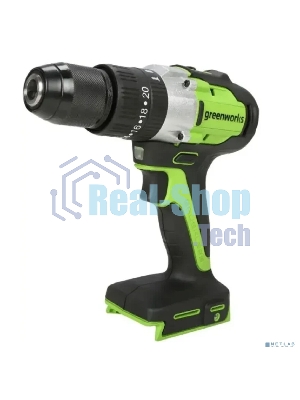 Дрель-шуруповерт ударная аккумуляторная Greenworks GD24DD60 24V, бесщеточная, 30/60Нм,1х4Ач,ЗУ,кор 3704107CUB