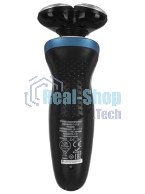 Электробритва Centek CT-2152 (сер/бел/син) 5 ВТ, 3 плав. головки, аккумулятор+работа от сети