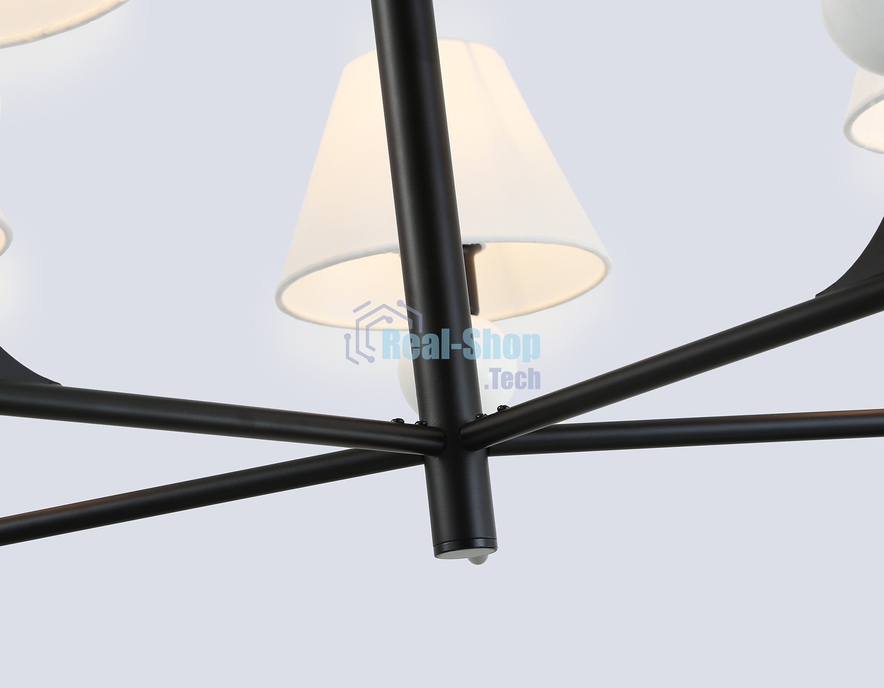 Люстра Ambrella light LH75153/5 BK/FR черный/белый матовый E14*5 max 40W D730*580