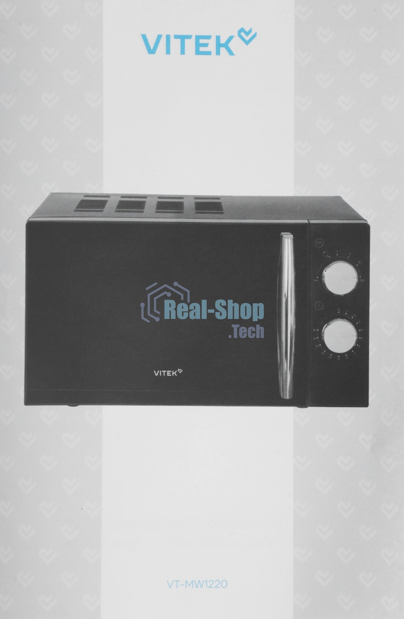 Микроволновая печь Vitek VT-MW1220 черный, 20 л, 700 Вт, переключатели - поворотный механизм