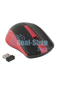 Мышь беспроводная Oklick 485MW черный/красный, 1200 dpi, радиоканал, USB, кнопки - 3