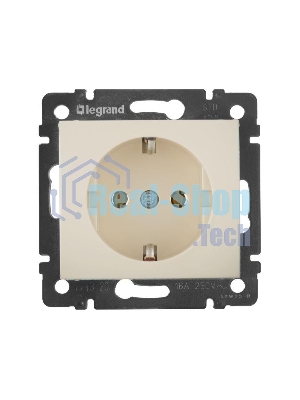 Розетка электрическая Valena с заземлением 2К+З/сл.кость (слоновая кость) Legrand 774320