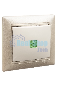 Механизм выключателя 1-кл. СП Valena 10А IP31 с зел. инд. бел. Legrand 774410