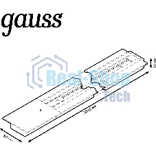 Шинопровод Gauss встраиваемый 2м черный (с адаптером питания и заглушкой)
