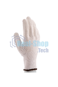 Перчатки трикотажные Сибртех с белым полиуретановым покрытием, размер L, 15 класс вязки