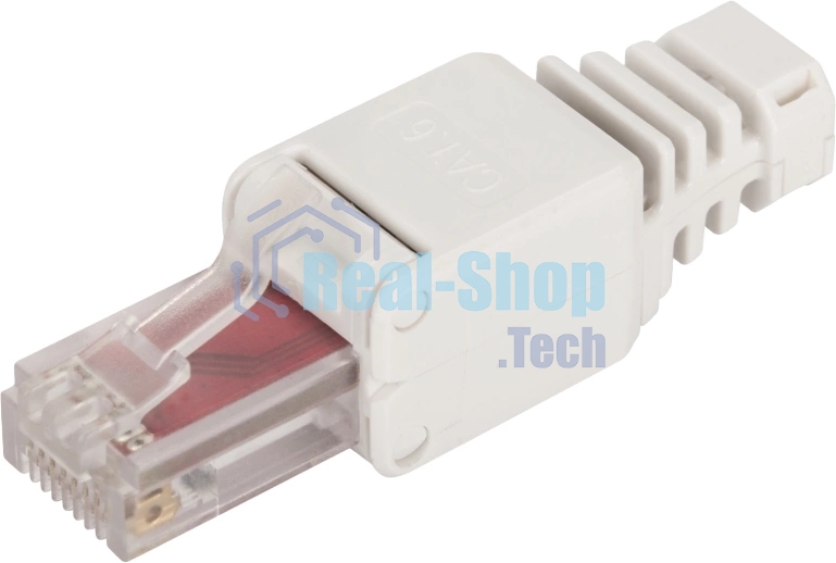 Коннектор LANMASTER LAN-TMP-U6-WH полев.RJ45 Cat.6 UTP бел.