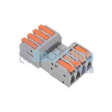 Клемма Rexant СМК 222-424R проходная разъемная 4 полюса серый 0,2-2,5/4 мм² (блистер 5 шт/уп)