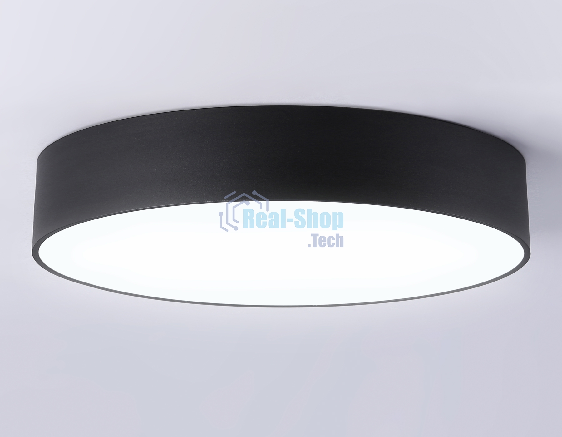 Потолочный светодиодный светильник Ambrella light FV5534 BK черный LED 60W 4200K D500*58 (Без ПДУ)