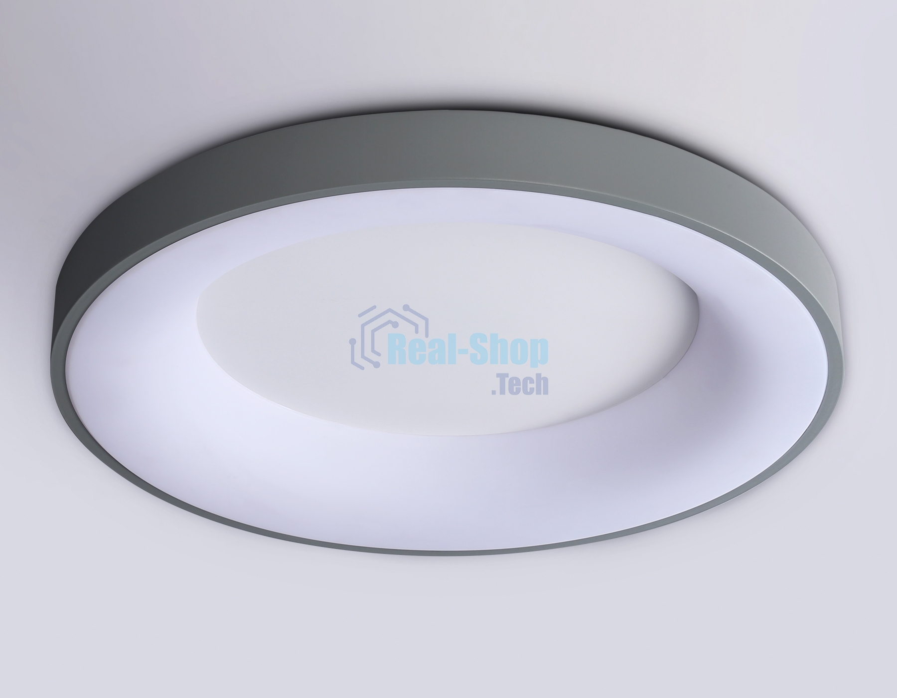 Потолочный светодиодный светильник Ambrella light FZ1402 GR серый IP20 48W 3000K-6500K D500*50 (ПДУ ИК)