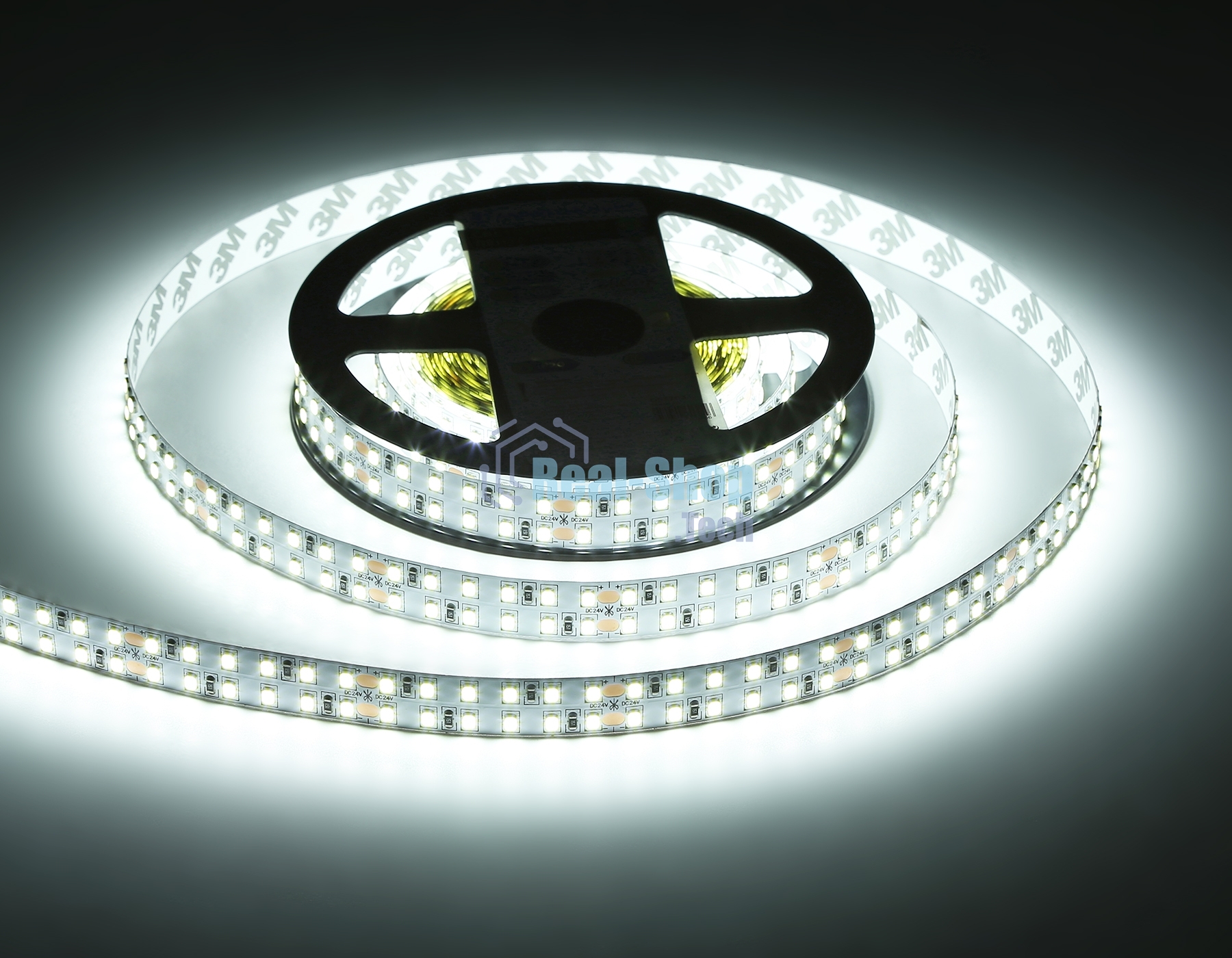 Светодиодная лента Ambrella light GS3703 2835 240Led /24W m/ 24V IP20 6500K/ 5000*14*1.2mm (2 конт.)