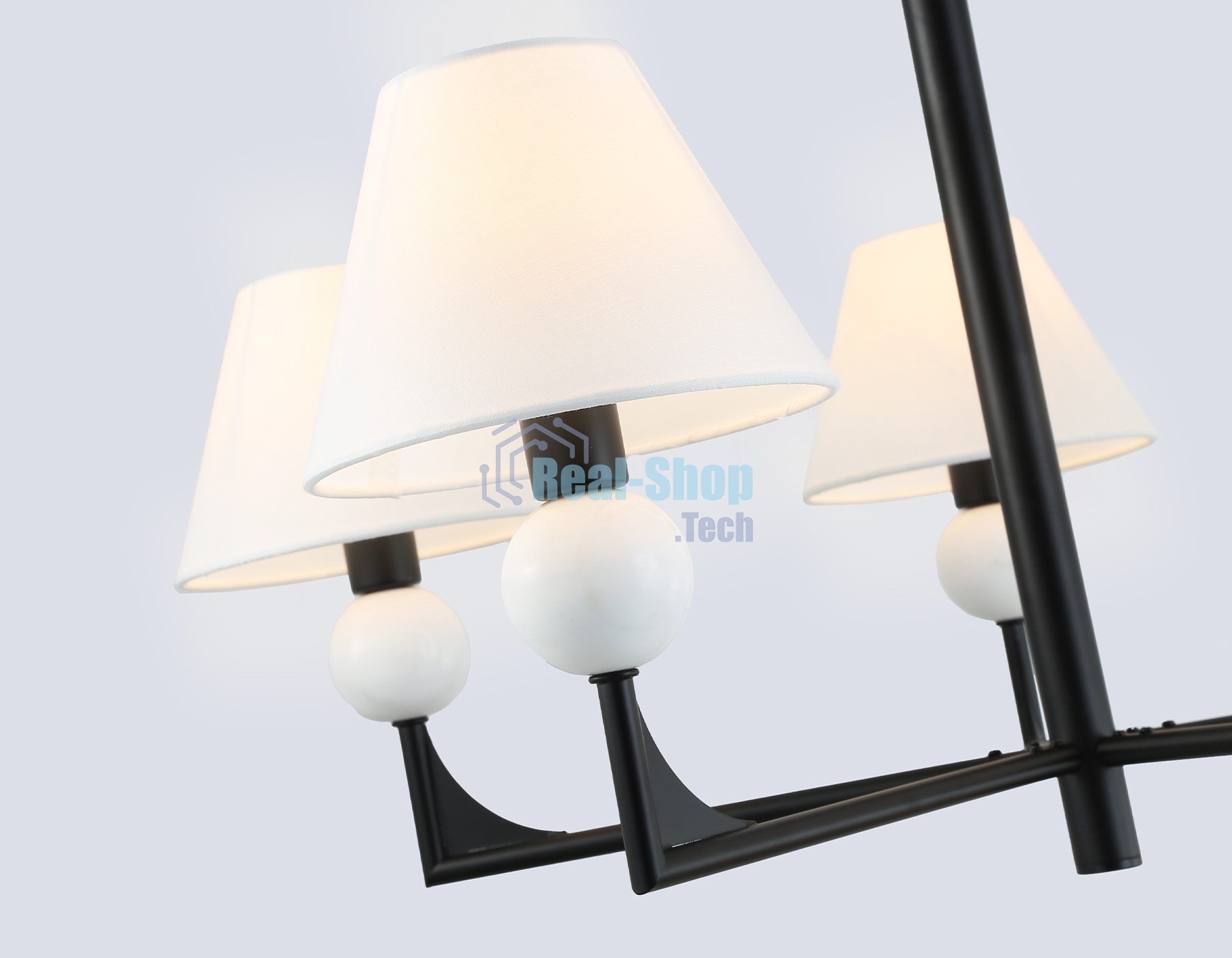 Люстра Ambrella light LH75153/5 BK/FR черный/белый матовый E14*5 max 40W D730*580
