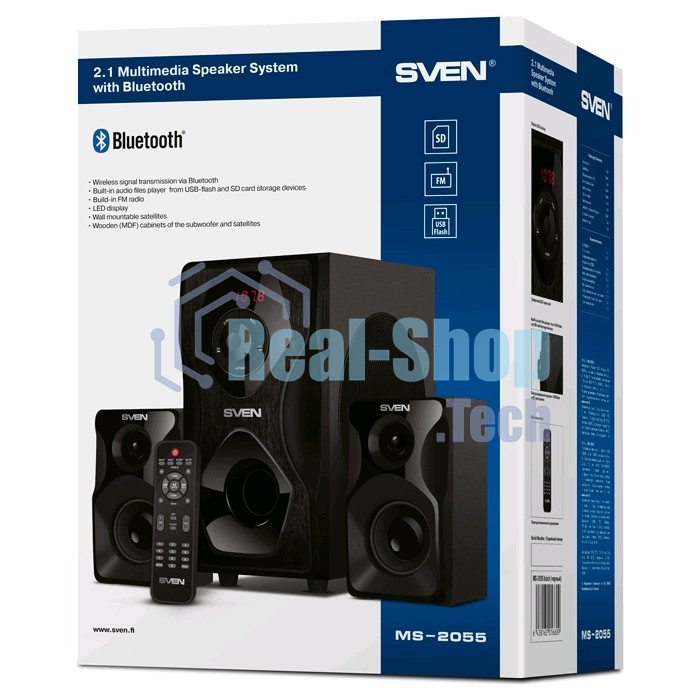 Акустическая система SVEN AC MS-2055, черный (55Вт, FM-тюнер, USB/SD, дисплей, ПДУ, Bluetooth)