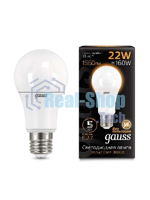 Лампа светодиодная Gauss A70 22Вт 3000К E27