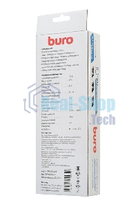 Сетевой фильтр Buro 500SH-3-SW-B 3 м (5 розеток) черный (коробка)