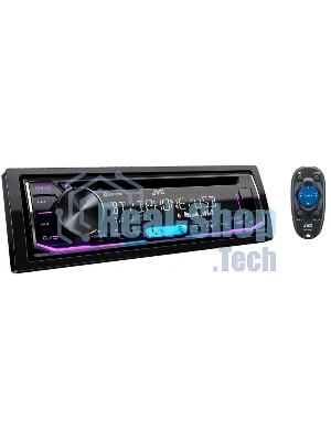 Автомагнитола JVC KD-T902BT, 1 DIN, CD, Bluetooth, USB Type-A, AUX, пульт ДУ, съёмная панель