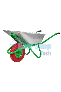 Тачка садово-строительная Сибртех с PU колесом, грузоподъемность 180 кг, объем 90 л