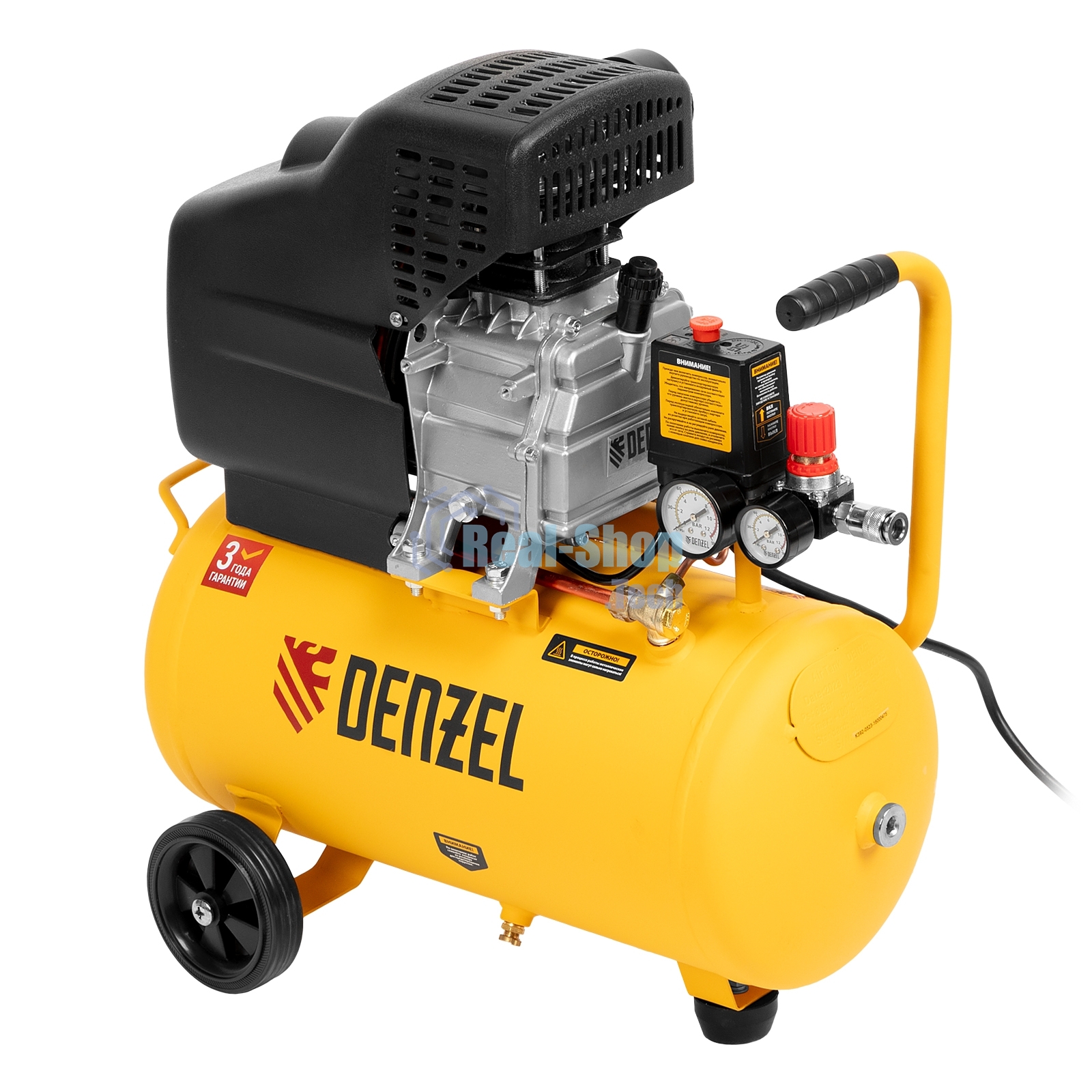 Компрессор воздушный Denzel DC1500/24 прям. привод, 1,5 кВт, 24 литра, 220 л/мин
