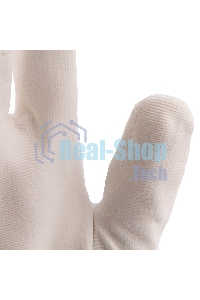 Перчатки трикотажные Сибртех с белым полиуретановым покрытием, размер L, 15 класс вязки