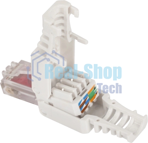 Коннектор LANMASTER LAN-TMP-U6-WH полев.RJ45 Cat.6 UTP бел.