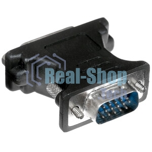 Переходник Cablexpert VGA-DVI, 15M/25F, черный, пакет (A-VGAM-DVIF-01)