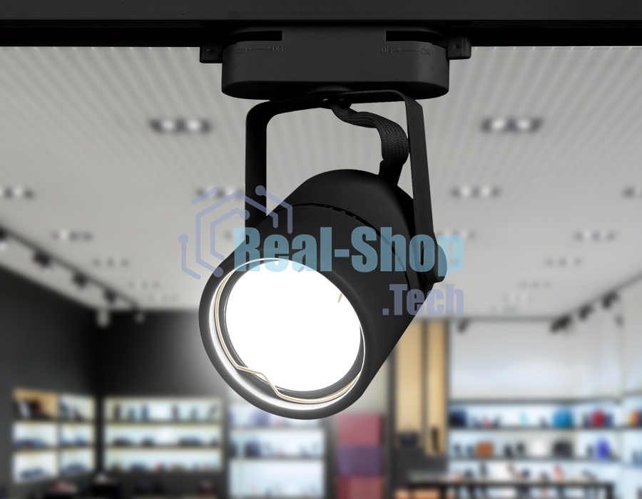 Трековый однофазный светильник со сменной лампой Ambrella light GL5102 BK черный GU10 max 12W