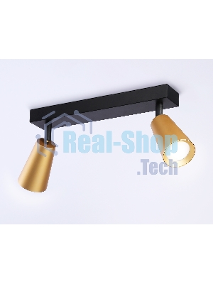 Накладной поворотный спот Ambrella light TA13146/2 BK/GD черный/золото GU10/2 max 12W 295*60*130
