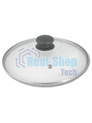 Крышка стеклян. TimA 4716 с ручкой с металл/обод 16 см низ