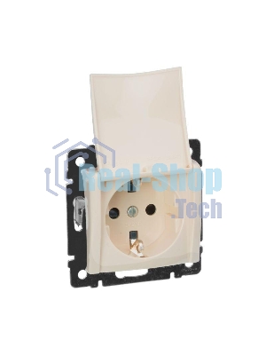 Механизм розетки 1-м СП Valena с защ. крышкой защ. шторки с заземл. сл. кость Legrand 774322