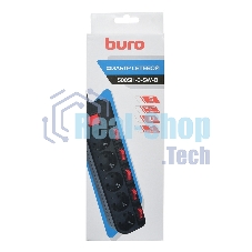 Сетевой фильтр Buro 500SH-3-SW-B 3 м (5 розеток) черный (коробка)
