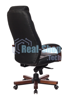 Кресло Бюрократ T-9923WALNUT/BLACK черный, кожа