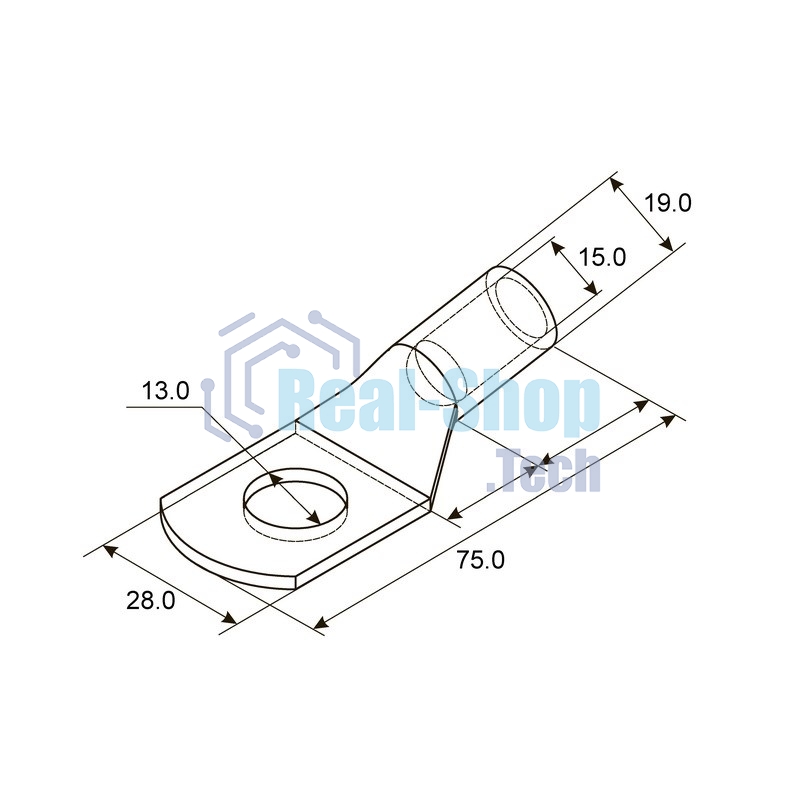 Наконечник ТМЛ 95–12–15 (95 мм² - Ø 12 мм) ГОСТ 7386-80 (в упак. 2 шт.) Rexant