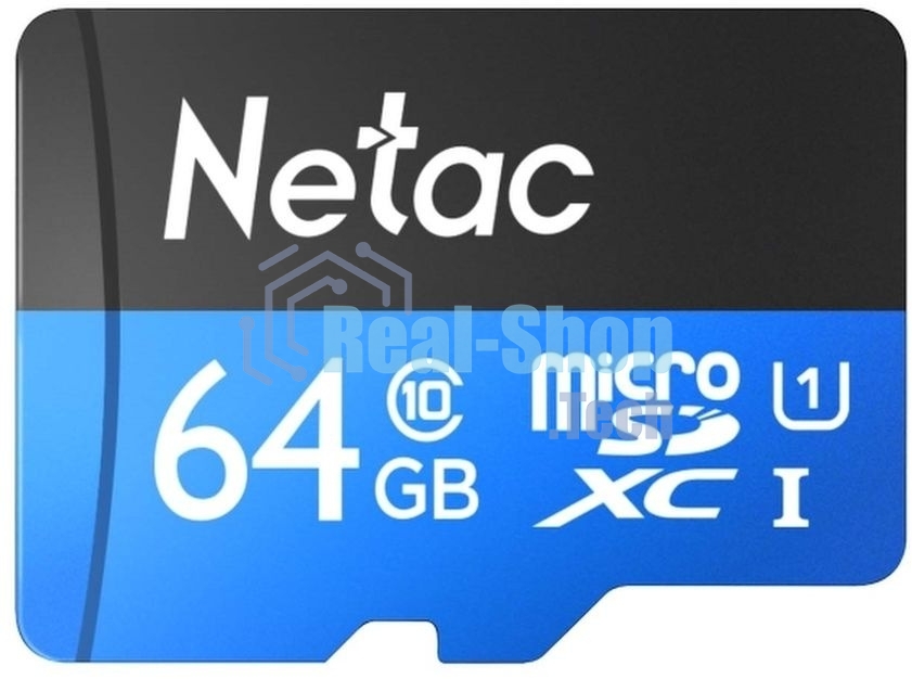 Флеш карта microSDHC 64Gb Netac P500 NT02P500STN-064G-R (с SD адаптером) 80Mb/s