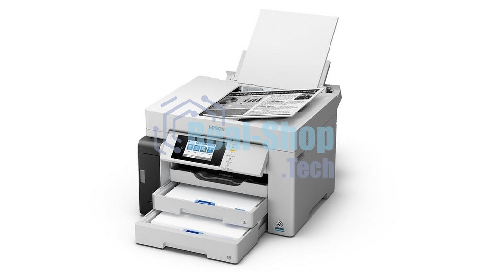 МФУ струйное EPSON M15180 (C11CJ41408), A3+, ч/б, печ. до 25 стр/мин., скан. до 26 стр/мин., 4800 x 1200 dpi (печать) 1200x1200dpi, USB, RJ-45, Wi-Fi, Air Print