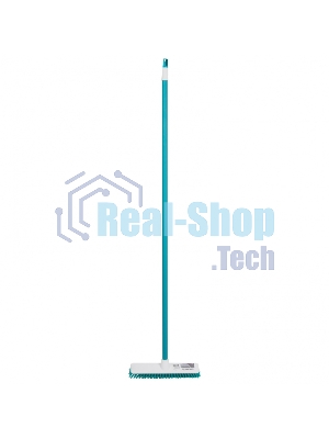 Щетка HomePalisad пластмассовая для чистки ковров, 27 cм, c черенком, 120 см, бирюз. щетина