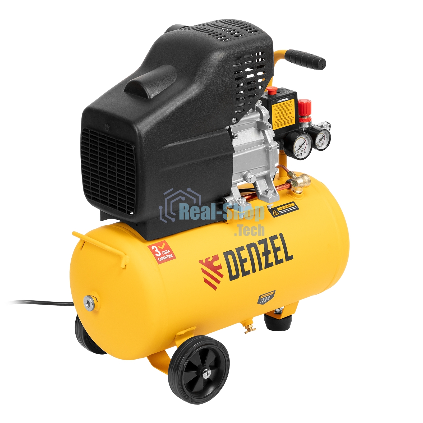 Компрессор воздушный Denzel DC1500/24 прям. привод, 1,5 кВт, 24 литра, 220 л/мин
