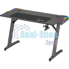 Стол игровой Cactus CS-GTZ-BK-RGb столешница ДСП, черный каркас черный