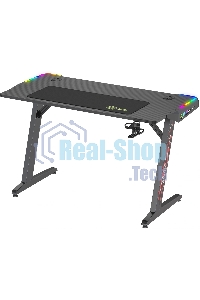 Стол игровой Cactus CS-GTZ-BK-RGb столешница ДСП, черный каркас черный